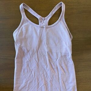 Pink Textured Athletic Shirt w/ built in Bra Lululemon